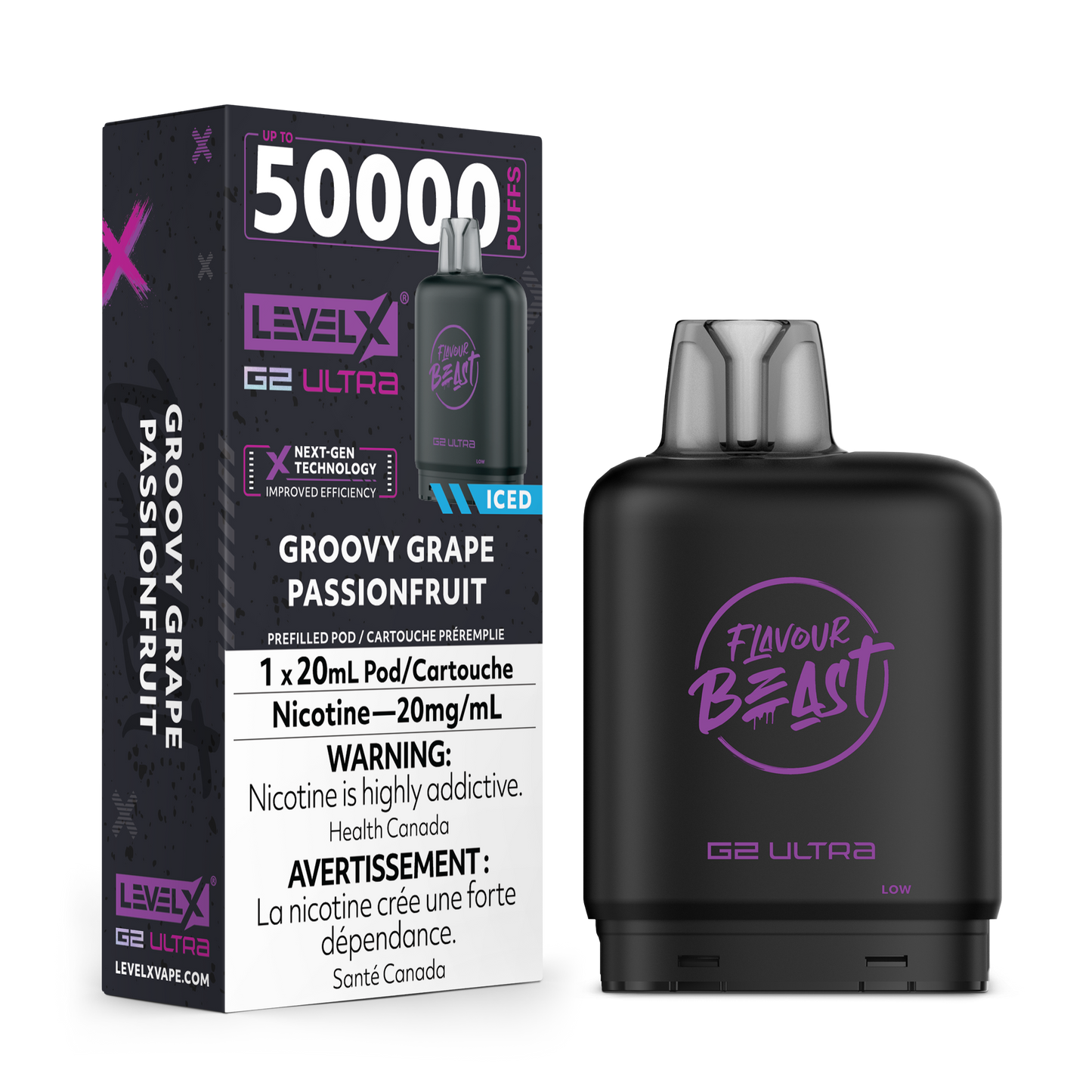 GROOVY GRAPE PASSIONFRUIT - LEVEL X G2 ULTRA 50K POD