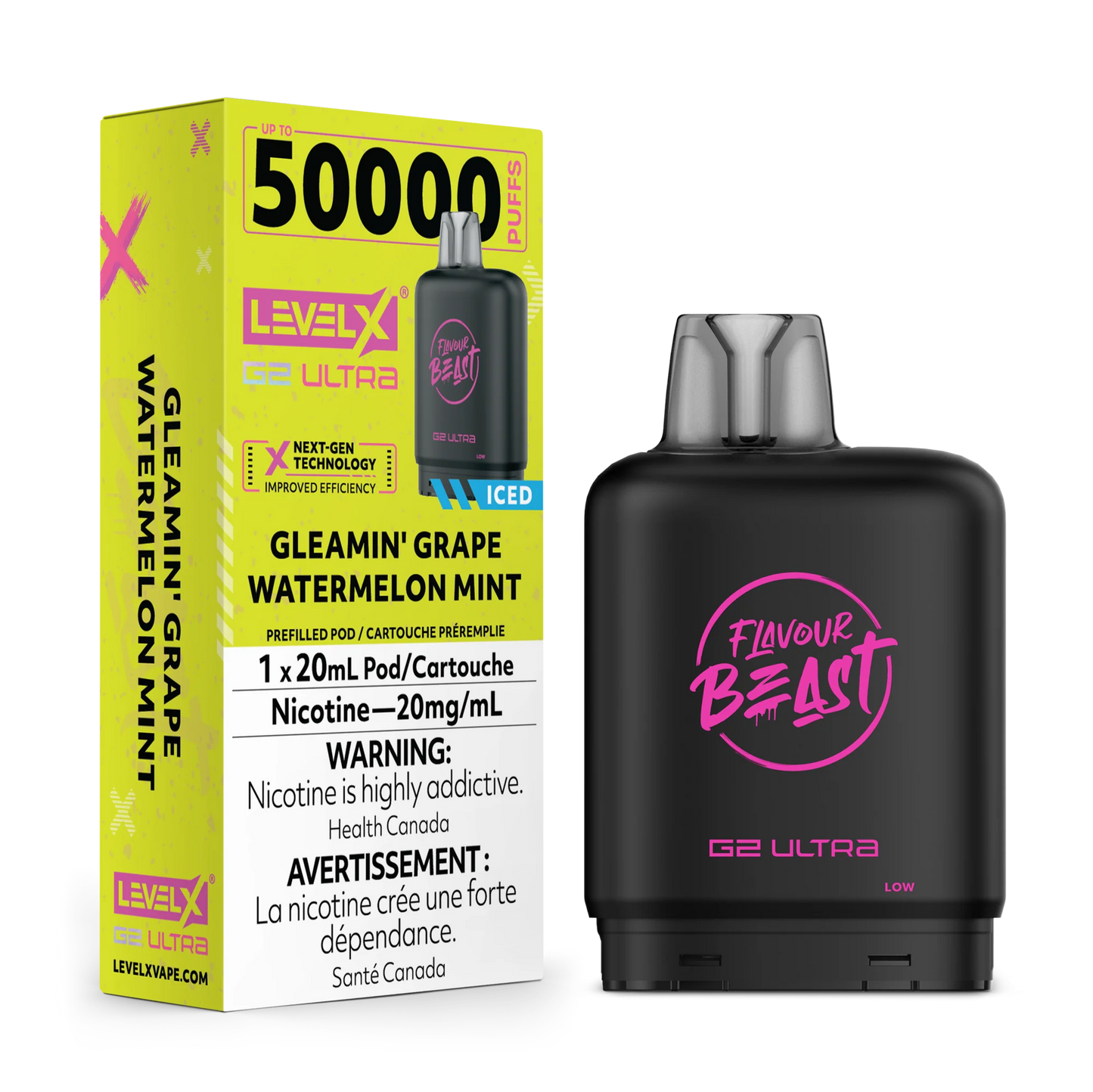 GLEAMIN GRAPE WATERMELON MINT - LEVEL X G2 ULTRA 50K POD