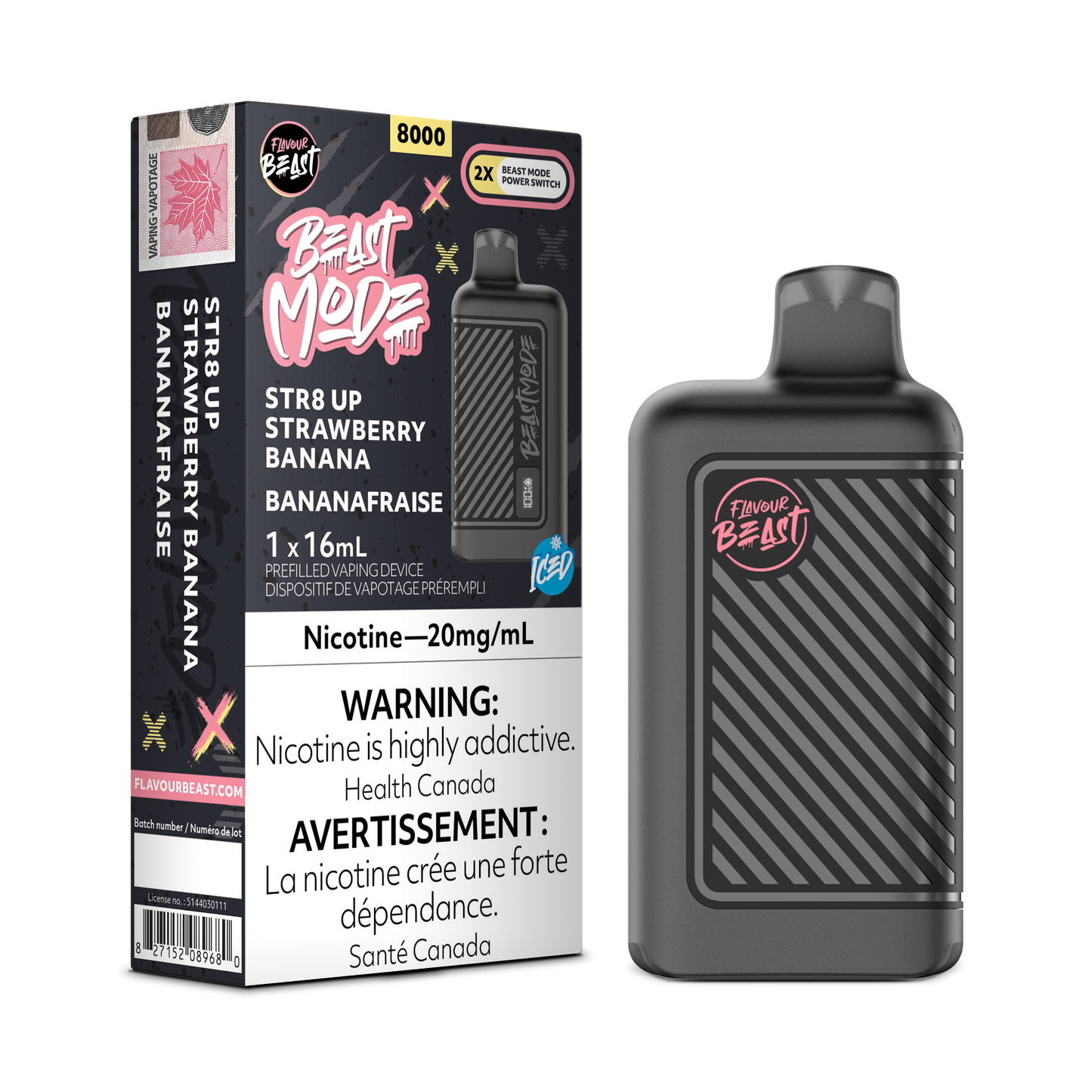 STR8 UP STRAWBERRY BANANA - FLAVOUR BEAST BEAST MODE 8K
