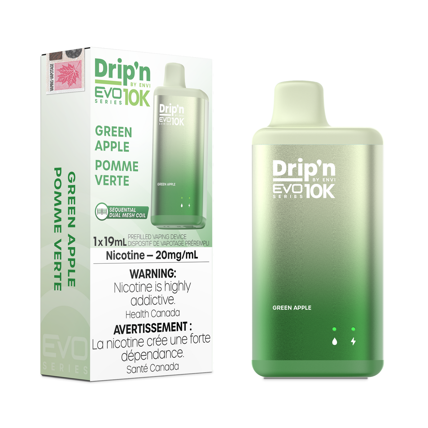 GREEN APPLE - DRIP'N EVO 10K DISPOSABLE