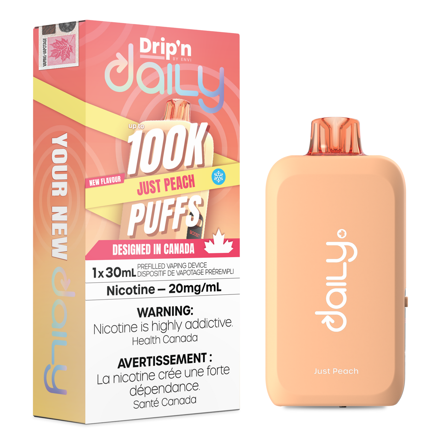 Drip'n Daily by Envi – Just Peach | 100K Puffs | 30mL