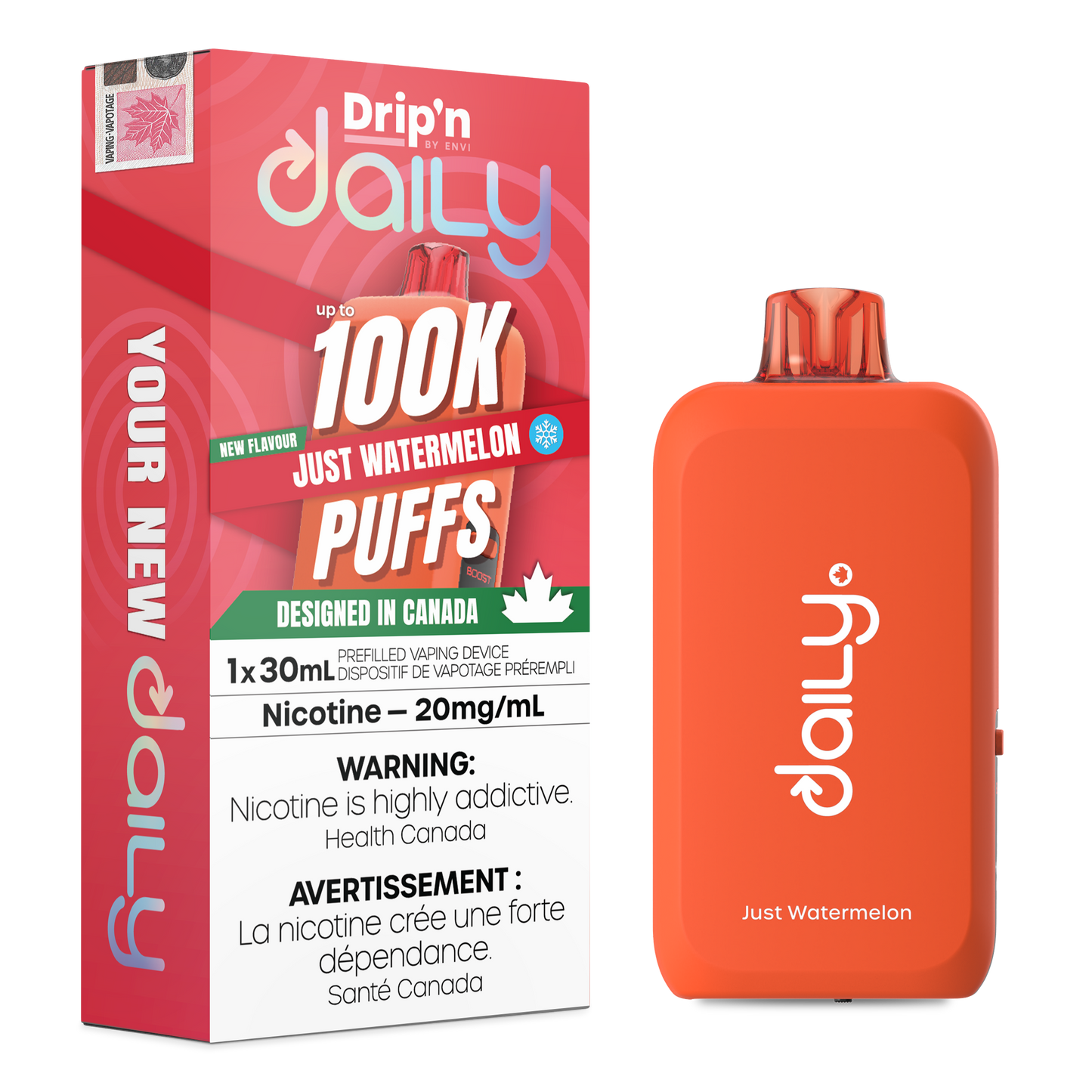 Drip'n Daily by Envi – Just Watermelon | 100K Puffs | 30mL