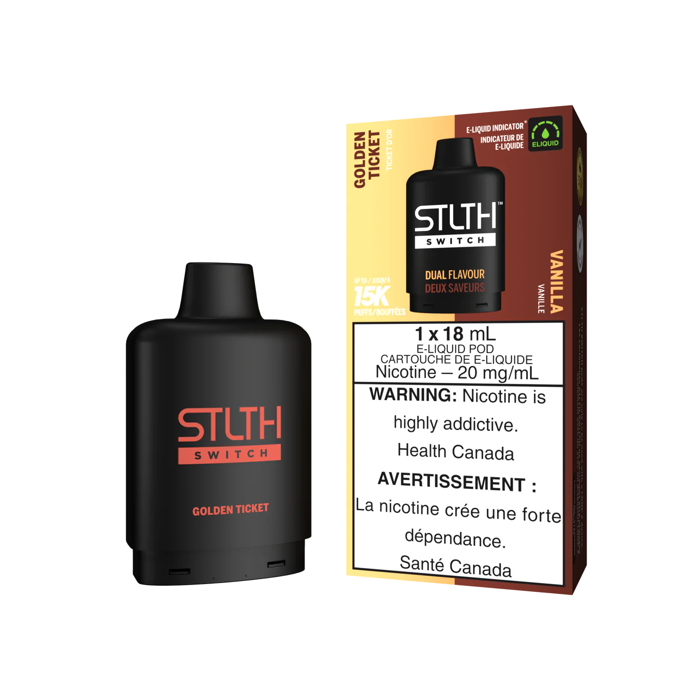 STLTH SWITCH POD PACK - GOLDEN TICKET / VANILLA 20mg