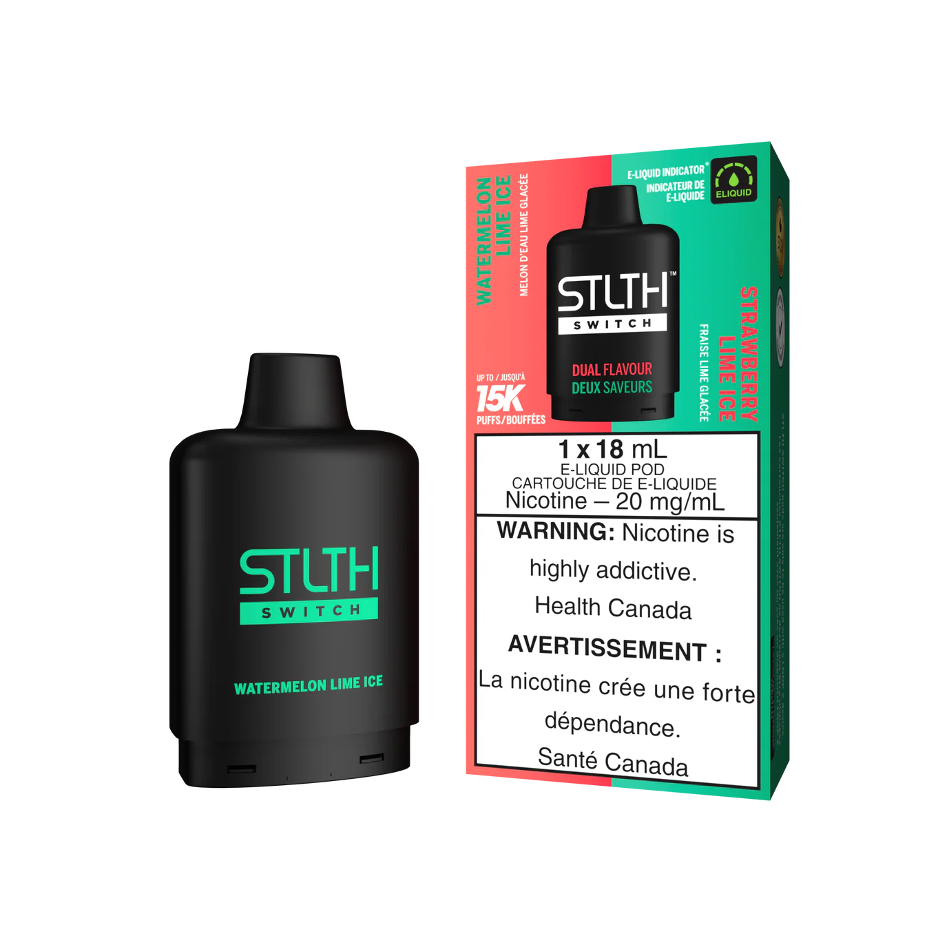STLTH SWITCH POD PACK - WATERMELON LIME ICE / STRAWBERRY LIME ICE 20mg