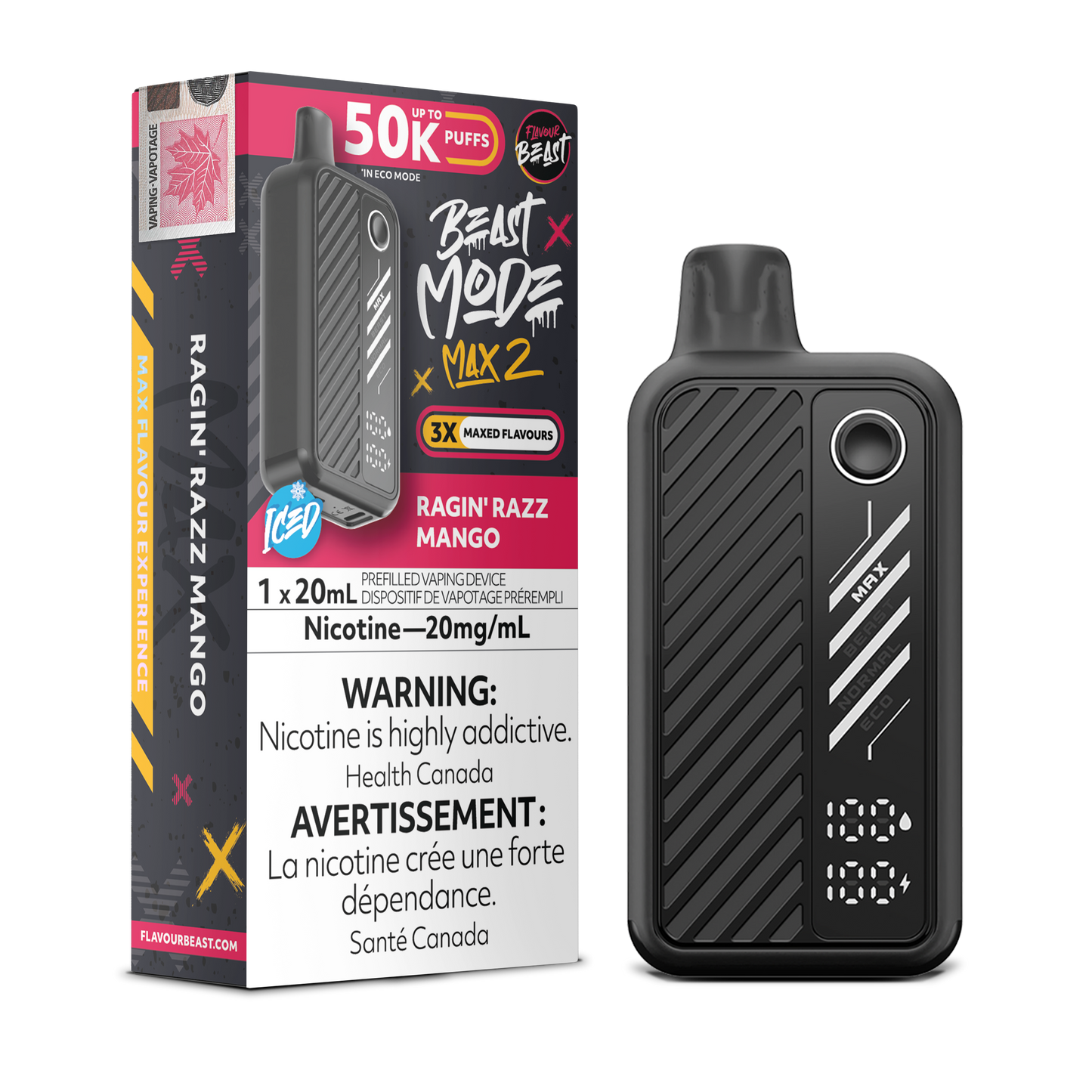 RAGIN’ RAZZ MANGO - FLAVOUR BEAST BEAST MODE MAX 2 50K