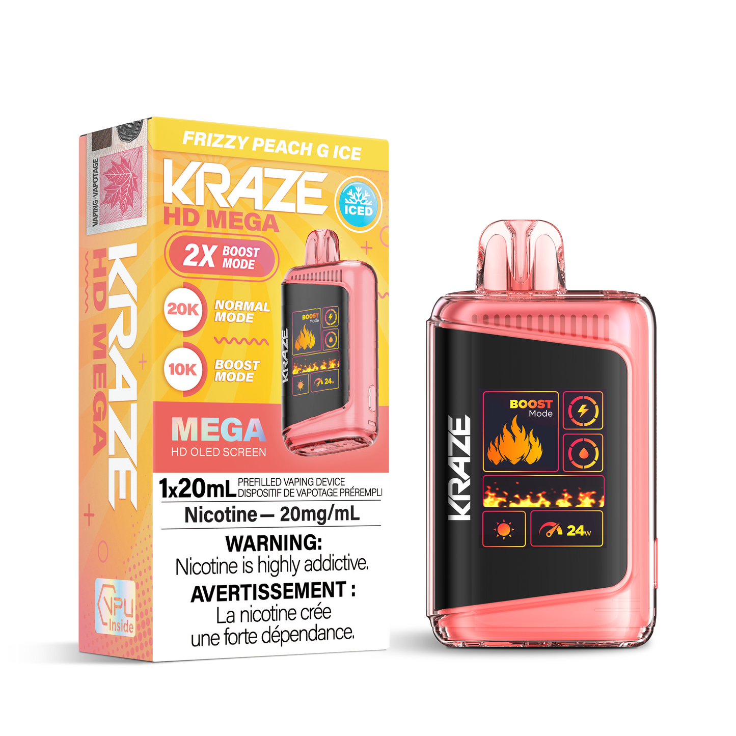 Kraze HD Mega 20K -Frizzy Peach G Ice