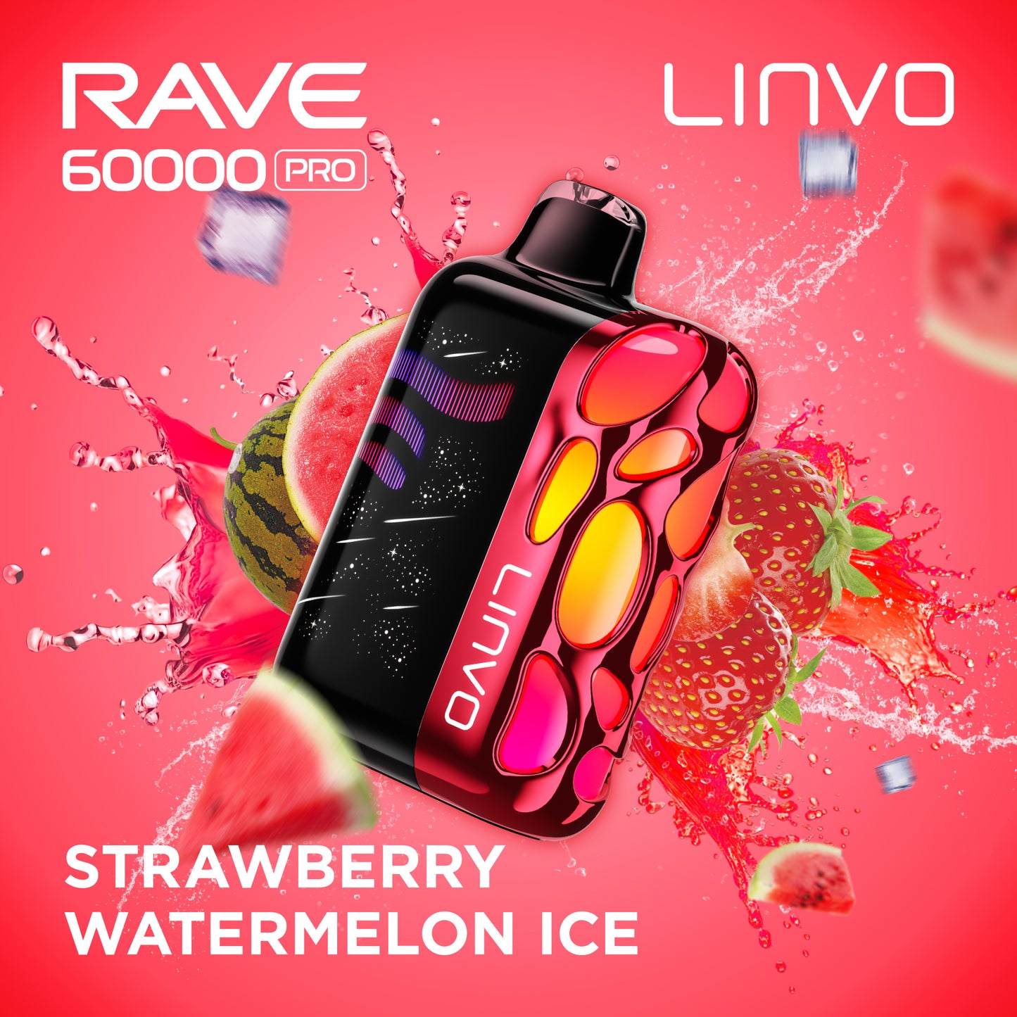 STRAWBERRY WATERMELON ICE- LINVO RAVE 60K PRO