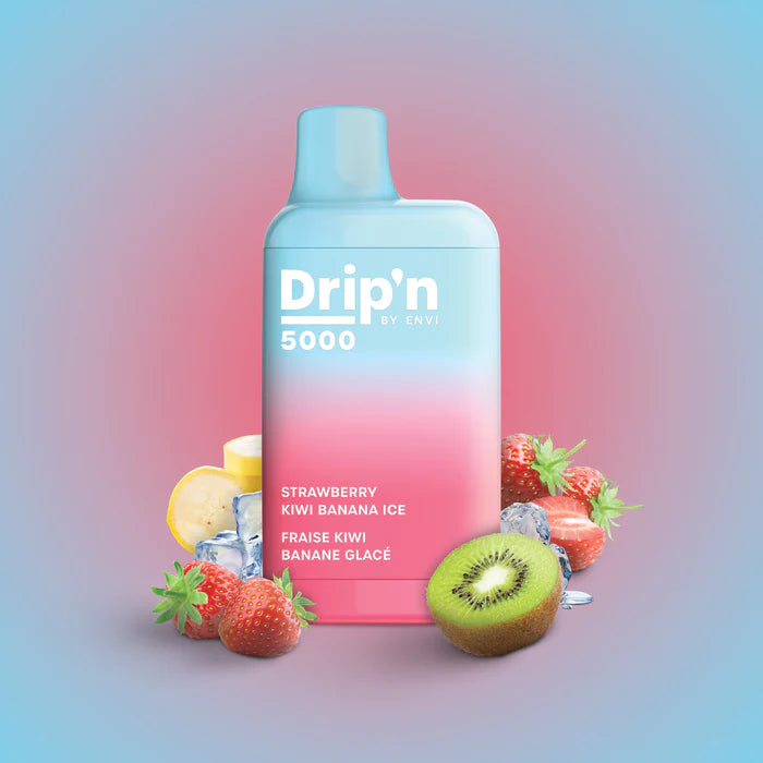 Drip'n By Envi 5000 Strawberry Kiwi Banana Ice Disposable Vape