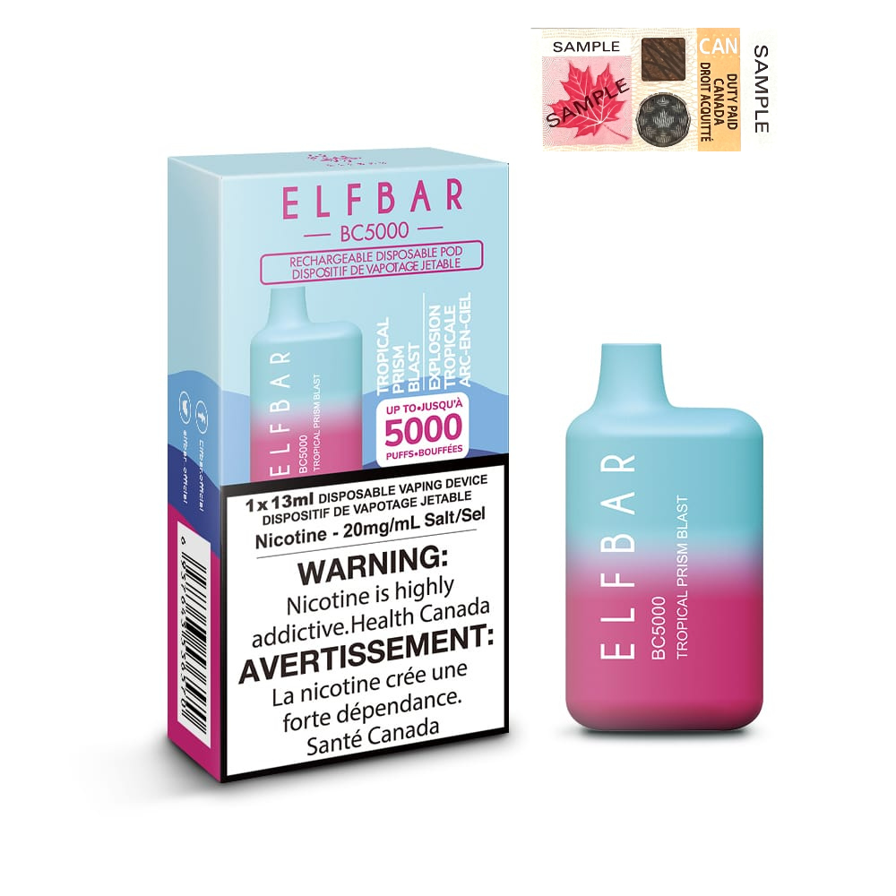 ELF BAR BC5000 Tropical Prism Blast Disposable Vape - Elfbar Rechargeable