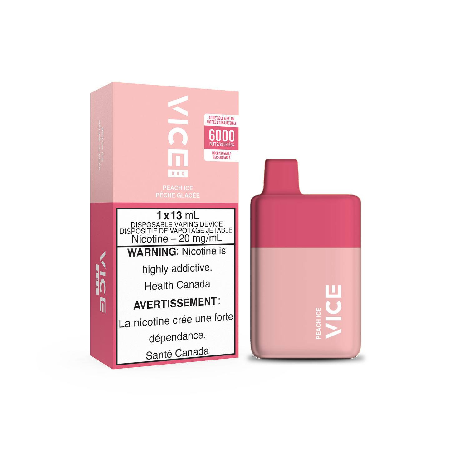 VICE Box Disposable Vape - 6000 Puffs Peach Ice
