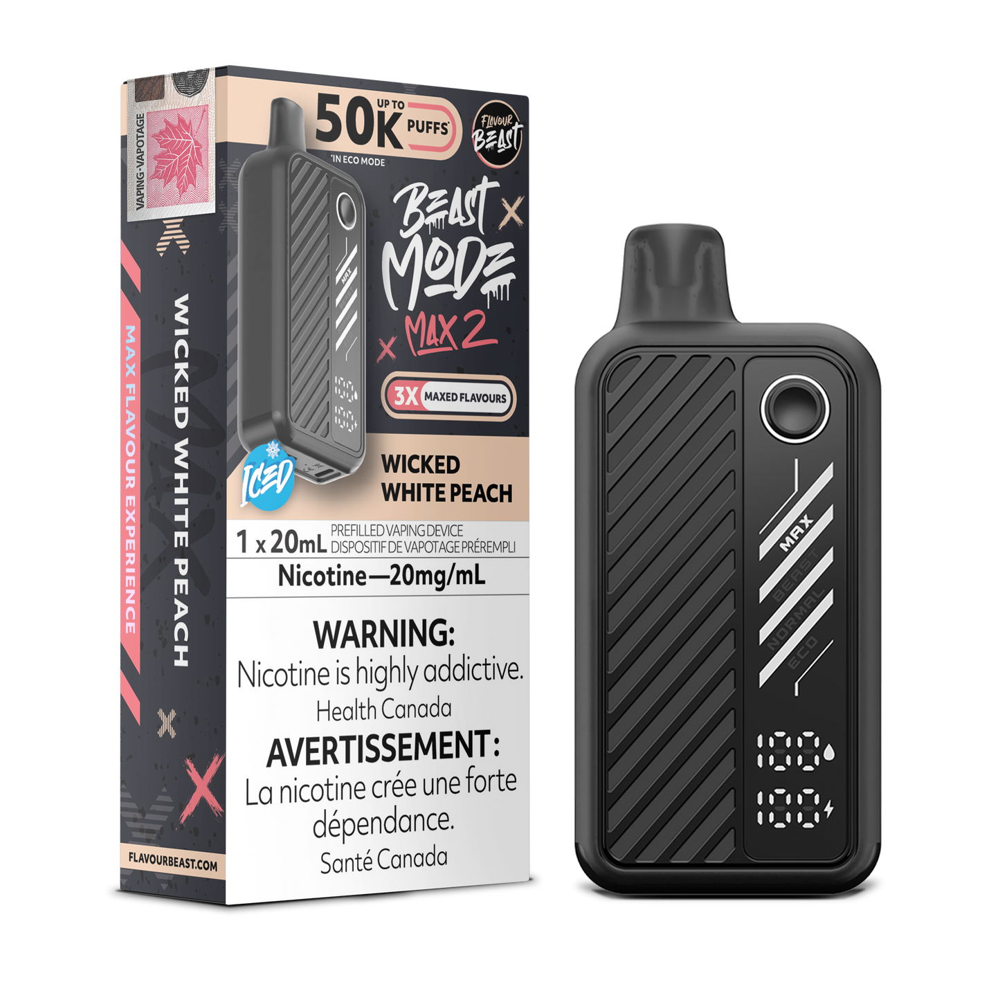 WICKED WHITE PEACH ICED- FLAVOUR BEAST BEAST MODE MAX 2