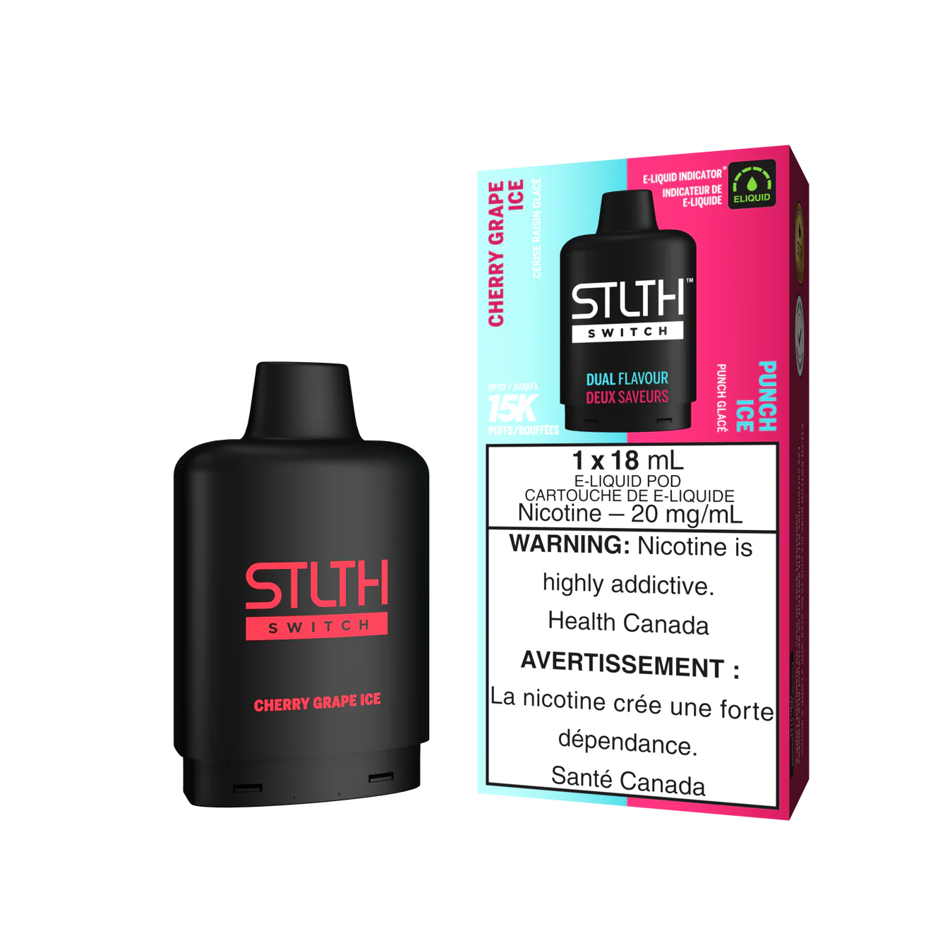 STLTH SWITCH POD PACK - CHERRY GRAPE ICE / PUNCH ICE 20mg