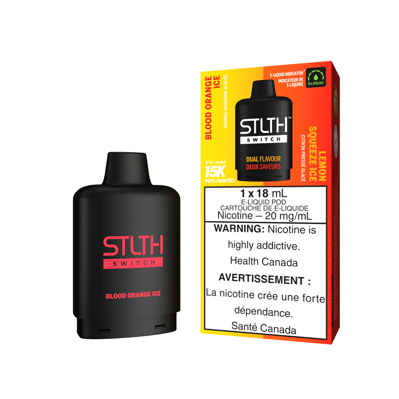 STLTH SWITCH POD PACK - BLOOD ORANGE ICE / LEMON SQUEEZE ICE 20mg