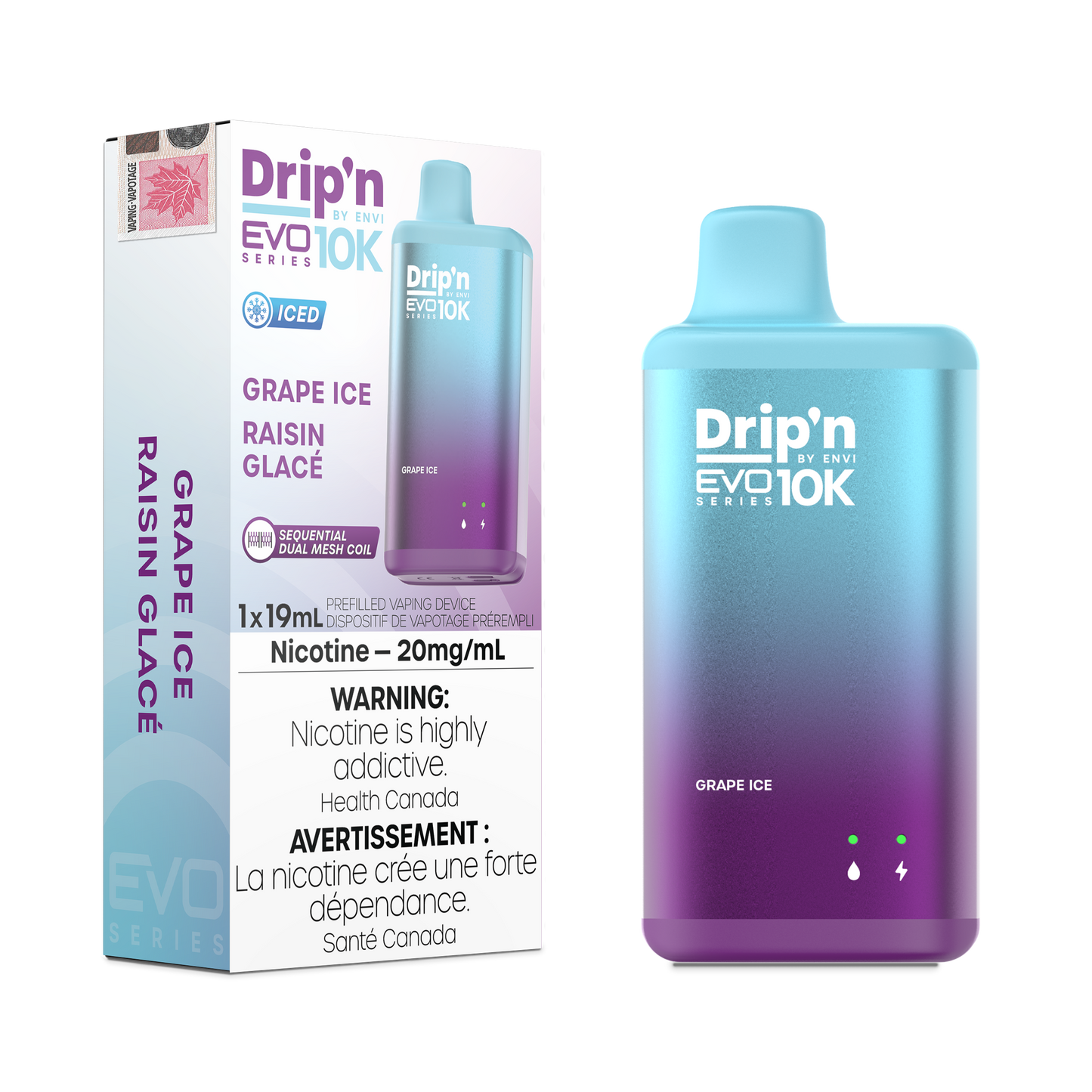 GRAPE ICE - DRIP'N EVO 10K DISPOSABLE