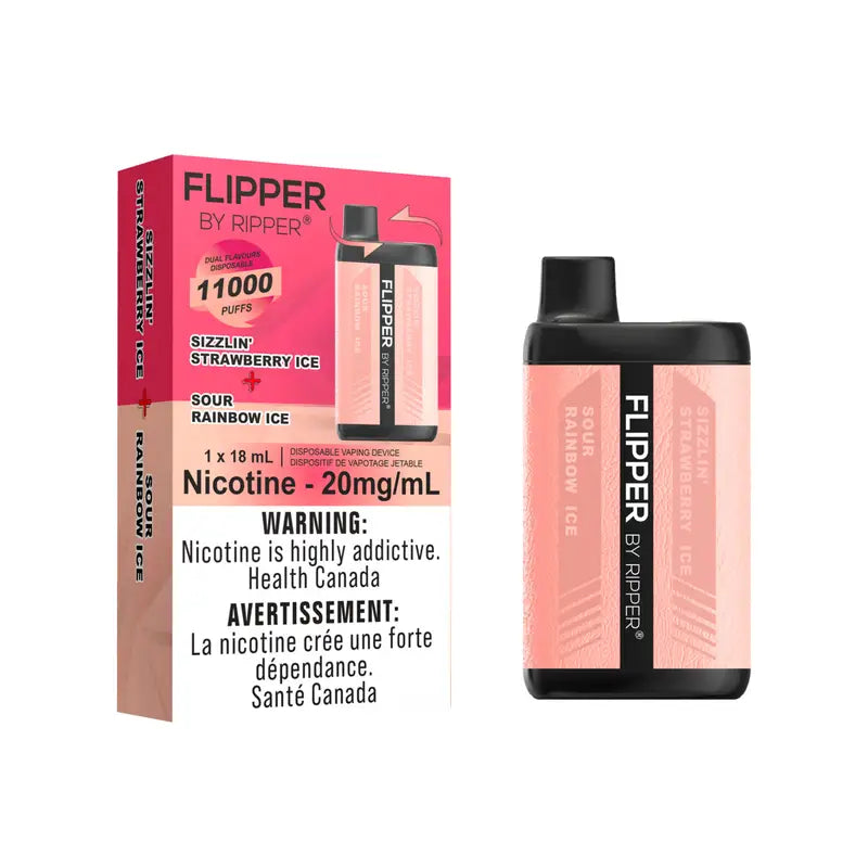 Flipper Disposable 11k Sizzlin Strawberry Ice - Sour Rainbow 20mg