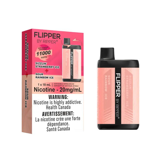 Flipper Disposable 11k Sizzlin Strawberry Ice - Sour Rainbow 20mg