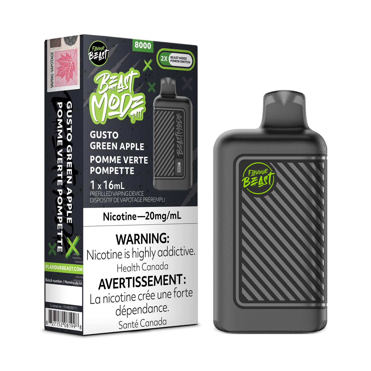 GUSTO GREEN APPLE - FLAVOUR BEAST BEAST MODE 8K