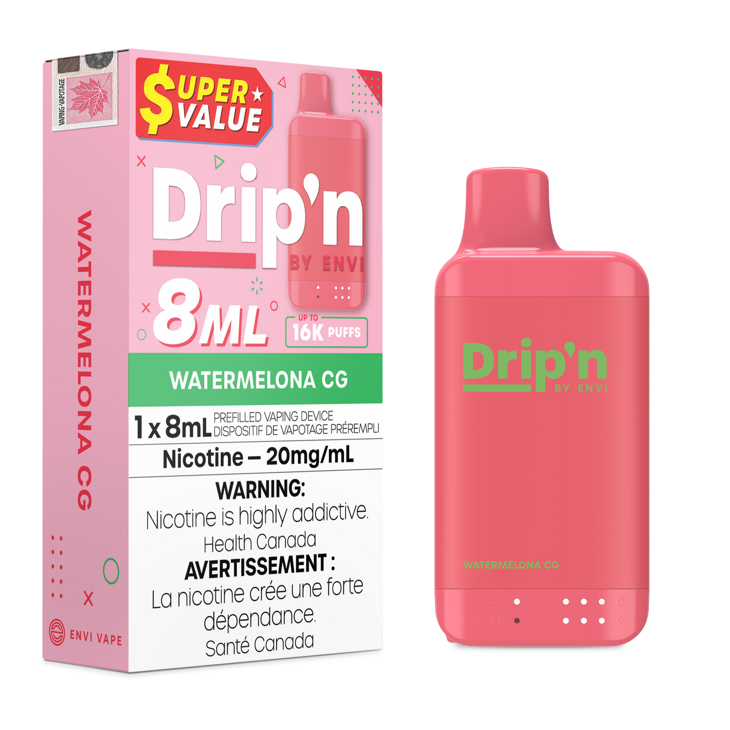 Drip'n by Envi 8ML Disposable - Watermelon CG