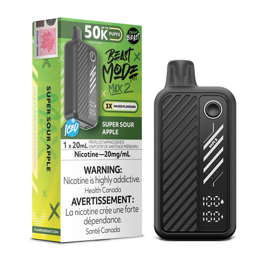 SUPER SOUR APPLE ICED- FLAVOUR BEAST BEAST MODE MAX 2