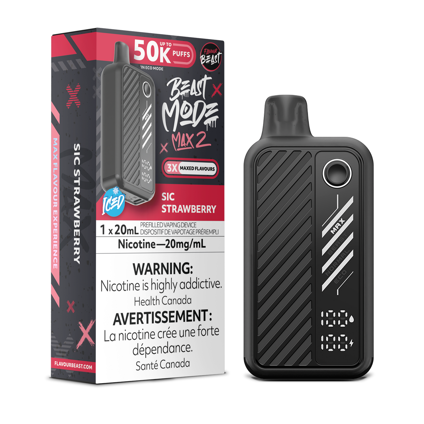 SIC STRAWBERRY ICED - FLAVOUR BEAST BEAST MODE MAX 2