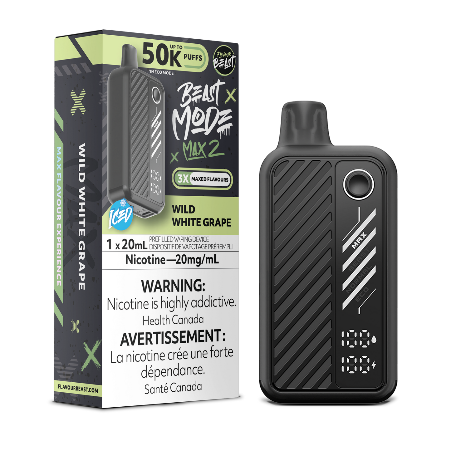 WILD WHITE GRAPE - FLAVOUR BEAST BEAST MODE MAX 2