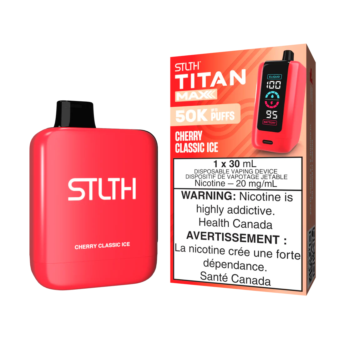STLTH Titan Max 50k- Cherry Classic Ice (30mL)