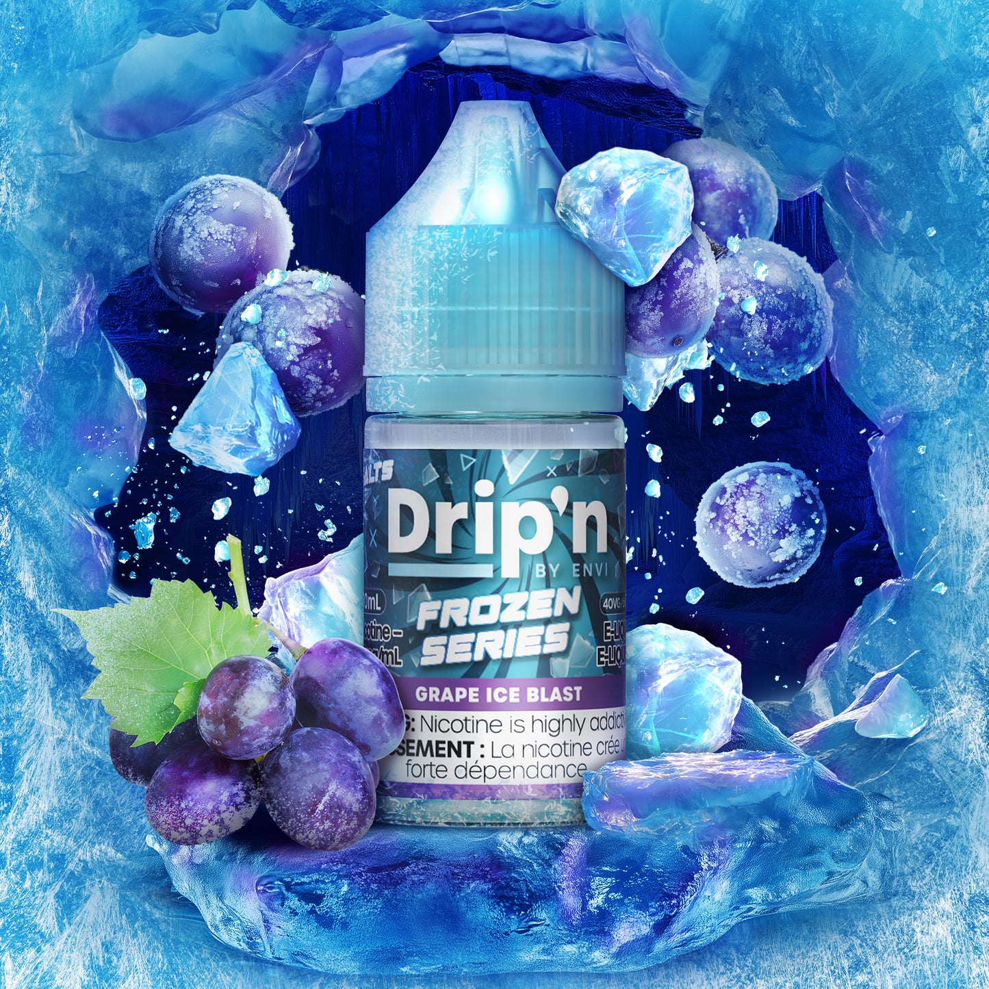 Drip'n by Envi Frozen E-Liquid - Grape Ice Blast