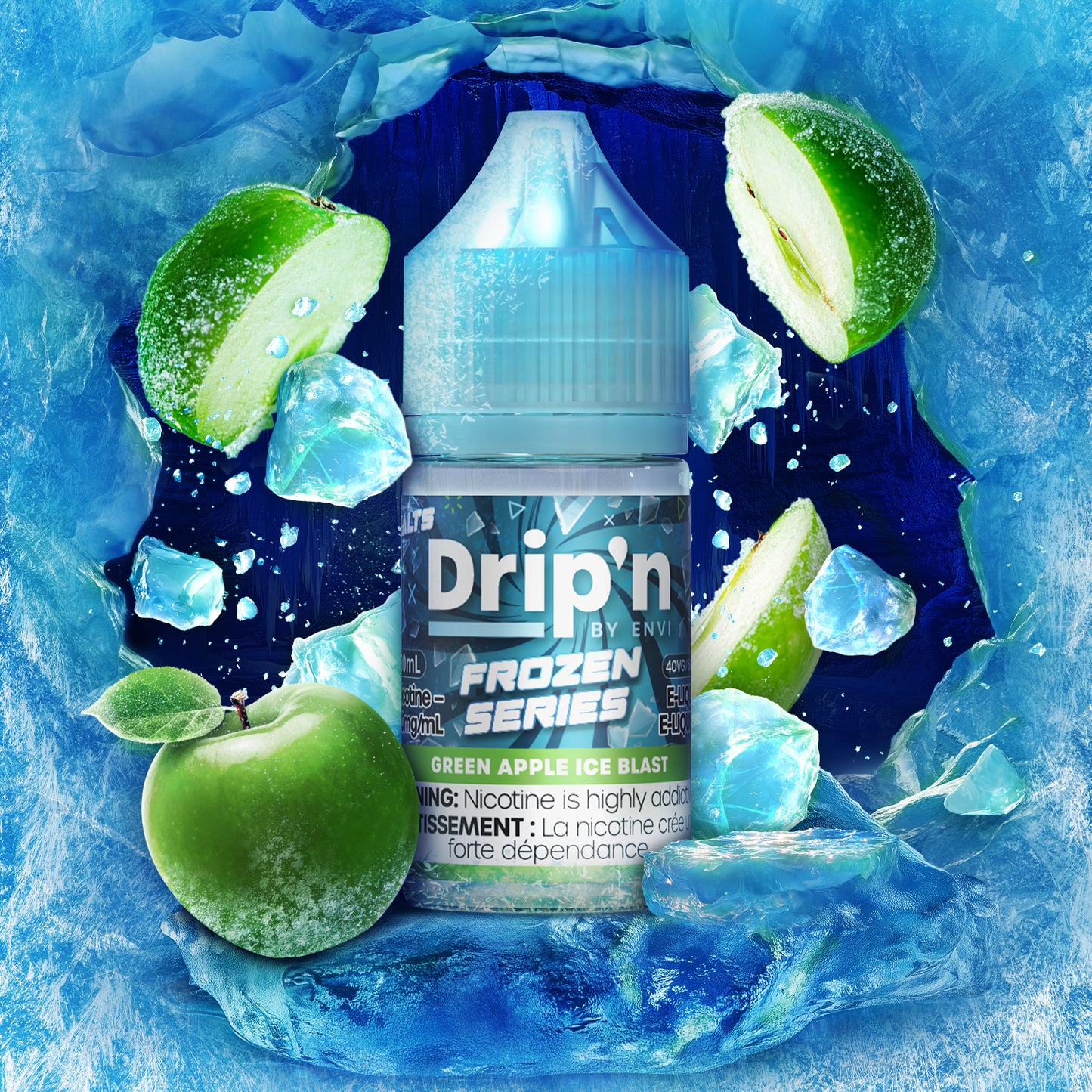 Drip'n by Envi Frozen E-Liquid - Green Apple Ice Blast