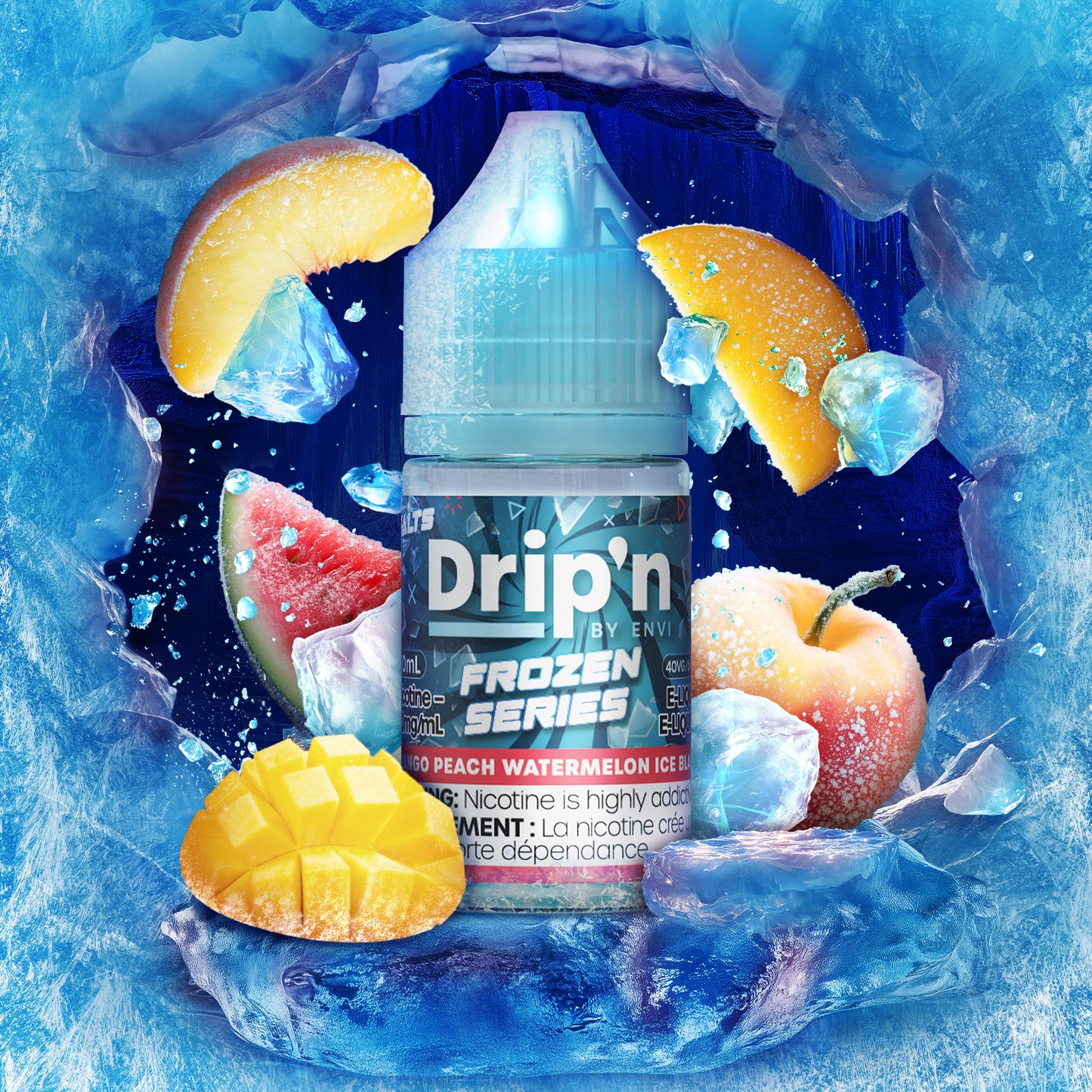 Drip'n by Envi Frozen E-Liquid - Mango Peach Watermelon Ice Blast