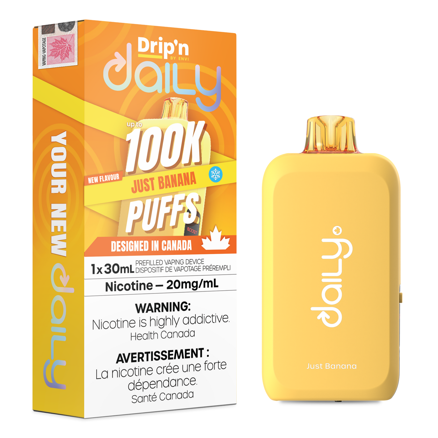Drip'n Daily by Envi – Just Banana | 100K Puffs | 30mL