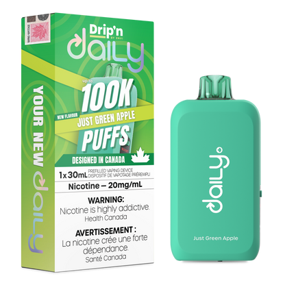 Drip'n Daily by Envi – Just Green Apple | 100K Puffs | 30mL