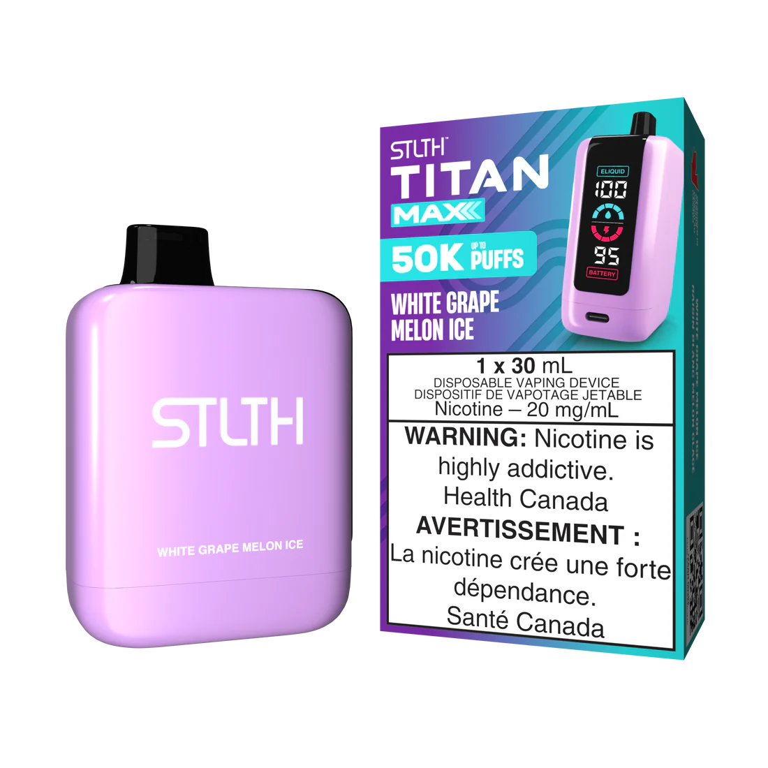 STLTH Titan Max 50k White Grape Melon Ice (30mL)
