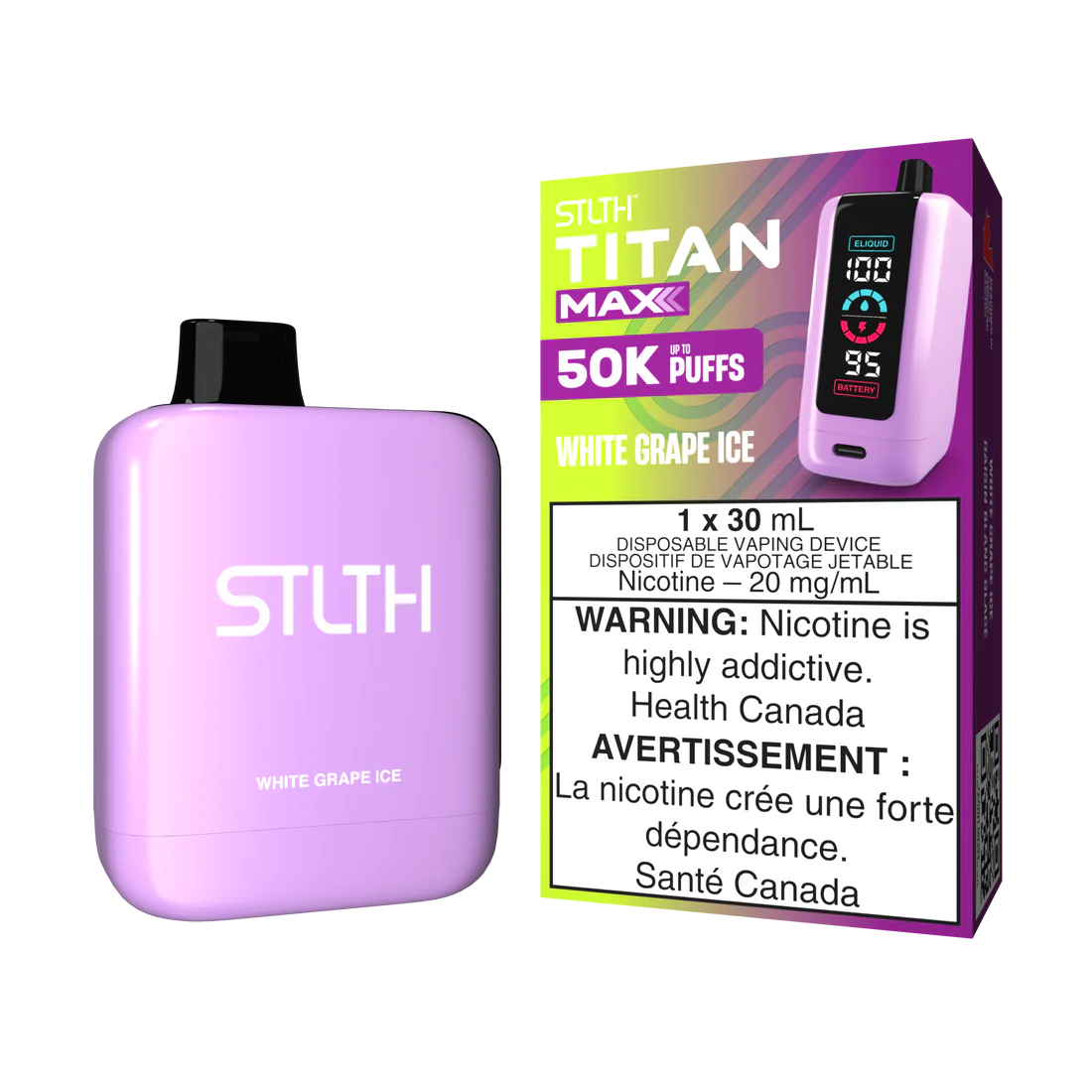 STLTH Titan Max 50k White Grape Ice (30mL)