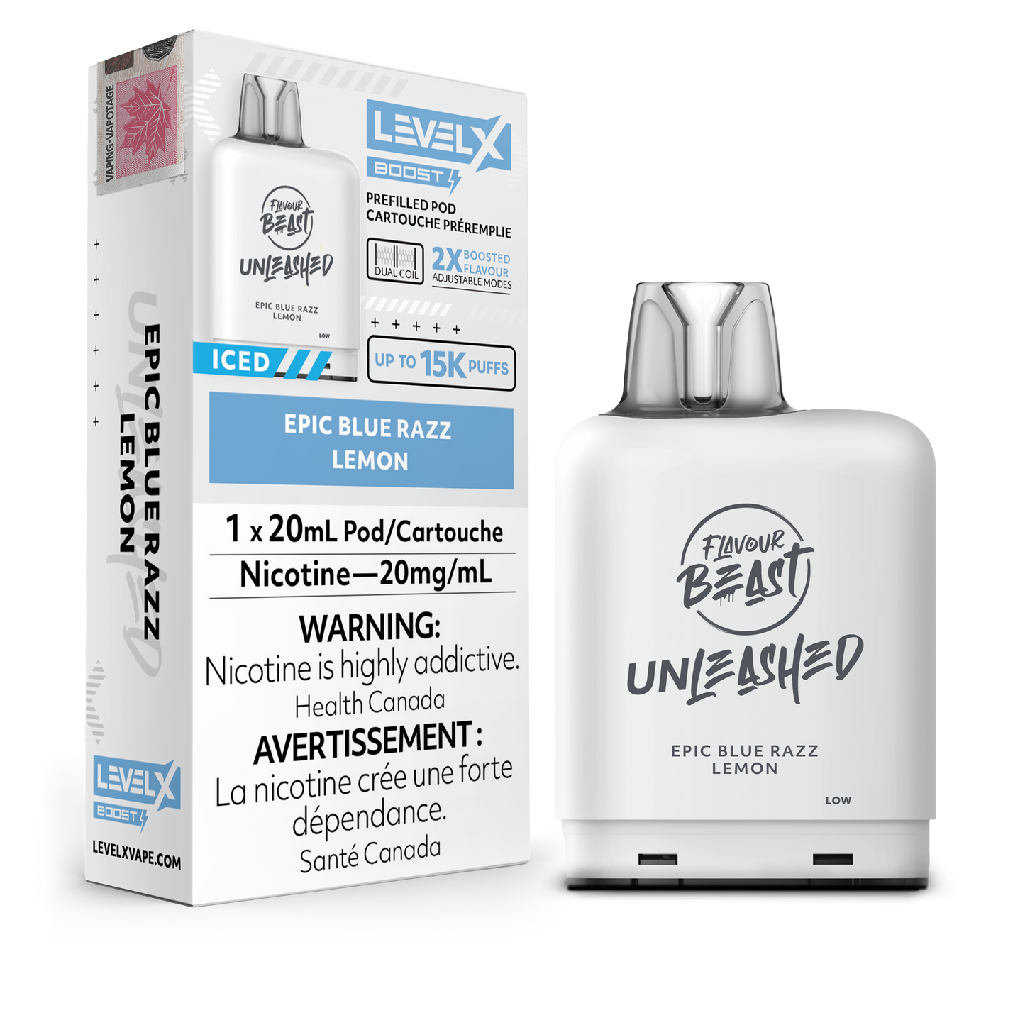 EPIC BLUE RAZZ LEMON - LEVEL X 25K BOOST G2 UNLEASHED POD