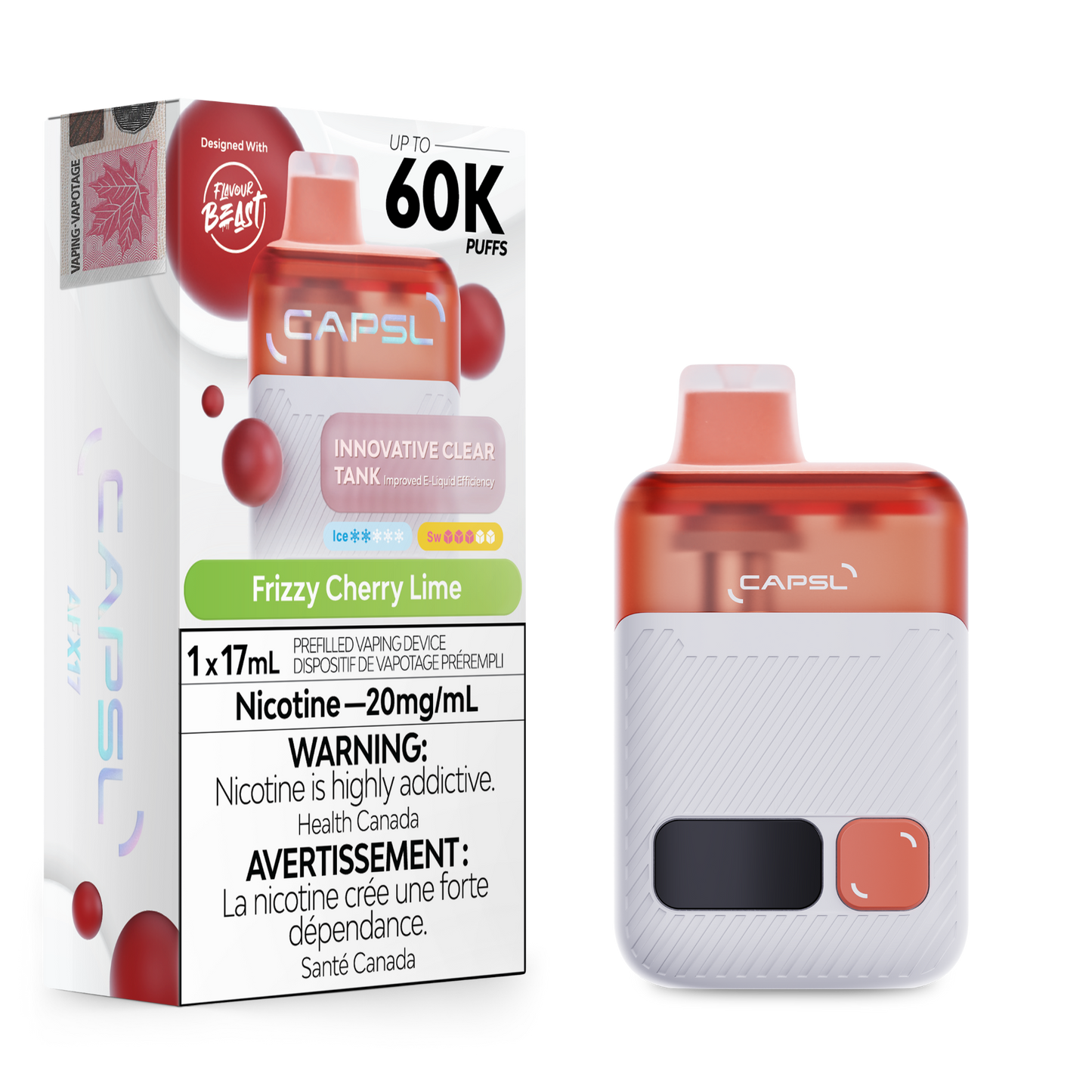 CAPSL 60K Frizzy Cherry Lime Disposable Vape - 60000 Puffs