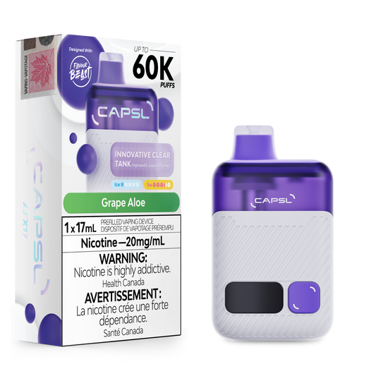 CAPSL 60K Grape Aloe Disposable Vape - 60000 Puffs