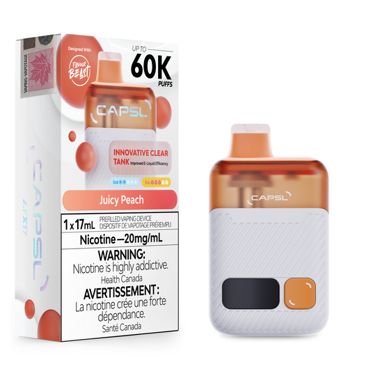 CAPSL 60K Juicy Peach Disposable Vape - 60000 Puffs