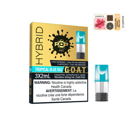POP PODS G.O.A.T. SERIES TROPICAL BLUE RAZ HYBRID 2%