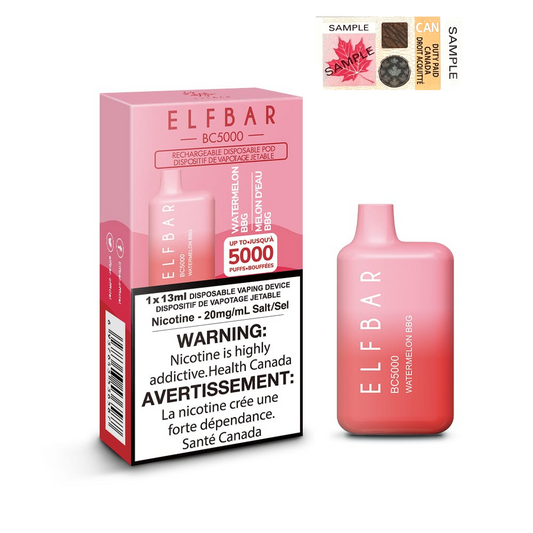 ELF BAR BC5000 Watermelon BBG Disposable Vape - Elfbar Rechargeable