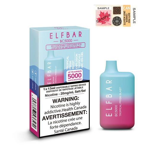 ELF BAR BC5000 Tropical Prism Blast Disposable Vape - Elfbar Rechargeable