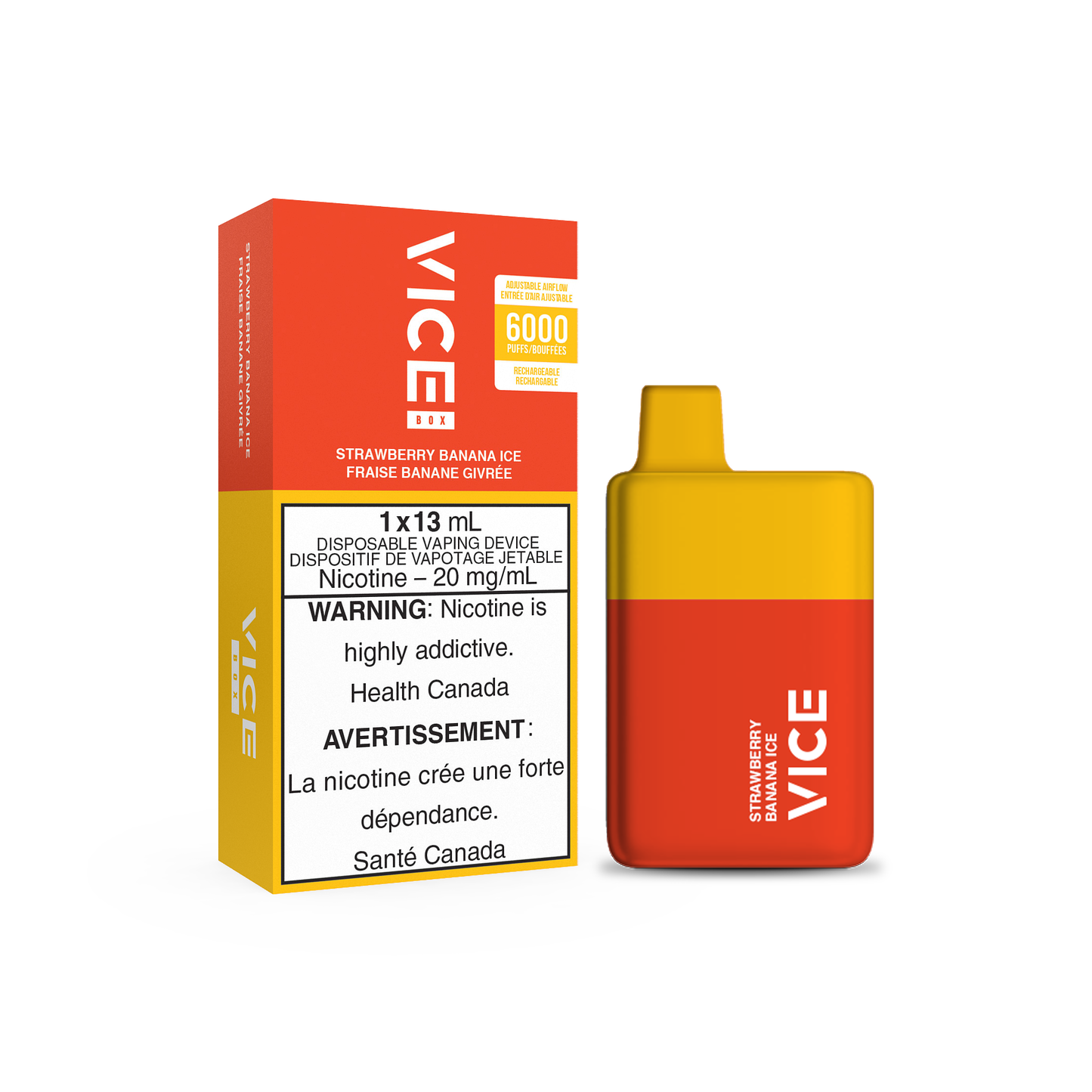 VICE Box Disposable - 6000 Puffs strawberry Banana Ice